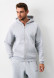Black color men's three-thread insulated hoodie with a zipper 
